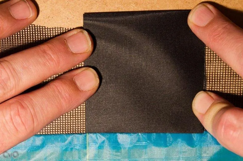 Pose d'un autre renfort avec la même technique et couture