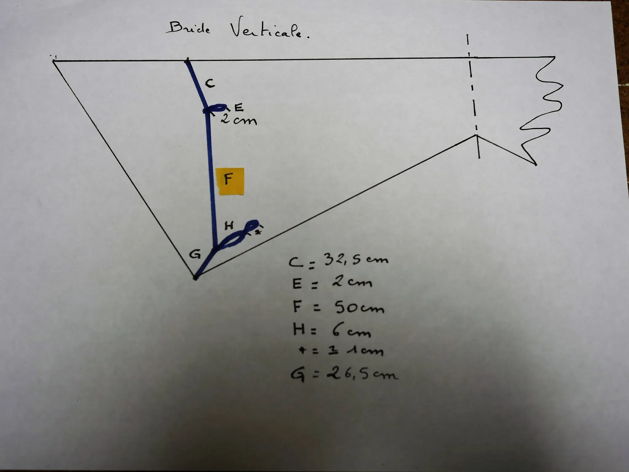 Dimensions du bridage vertical